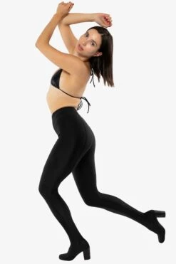 RNTSHOE01 - Nylon Tricot Heeled Leggings 18 RNTSHOE01 - Nylon Tricot Heeled Leggings -Tops Zone RNTSHOE01 Black5