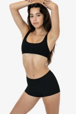 RPC3030 - Crinkle Hot Shorts -Tops Zone RPC3030 BLACK 2S