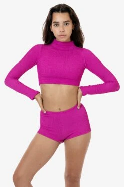 RPC3066 - Crinkle Mockneck Surf Top -Tops Zone RPC3066 DRAGONFRUIT 1S