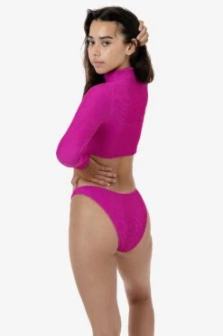 RPC3066 - Crinkle Mockneck Surf Top -Tops Zone RPC3066 DRAGONFRUIT 2S