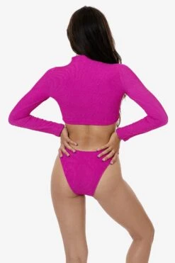 RPC3066 - Crinkle Mockneck Surf Top -Tops Zone RPC3066 DRAGONFRUIT 3S