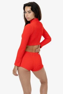 RPC3066 - Crinkle Mockneck Surf Top -Tops Zone RPC3066 POPPY 3S