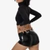 RSV330 - Stretch Vinyl Mini Shorts