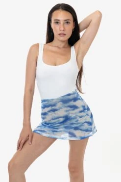 RNS780P - Printed Micro Mesh Skort -Tops Zone RURIKA SKORT 1S