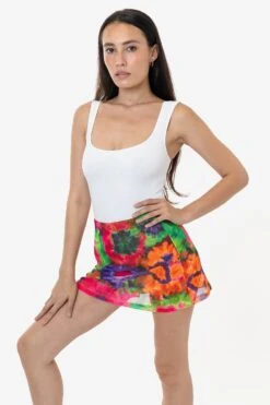 RNS780P - Printed Micro Mesh Skort -Tops Zone RURIKA SKORT 4S