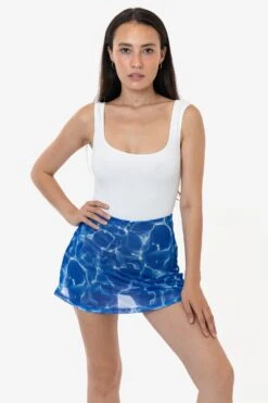 RNS780P - Printed Micro Mesh Skort -Tops Zone RURIKA SKORT 7S