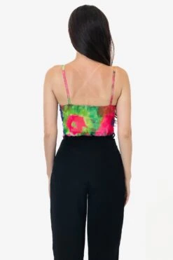 RNS778P - Printed Micro Mesh Spaghetti Tank -Tops Zone RURIKA TANK 1S