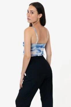 RNS778P - Printed Micro Mesh Spaghetti Tank -Tops Zone RURIKA TANK 3S