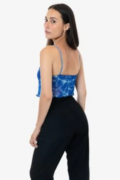 RNS778P - Printed Micro Mesh Spaghetti Tank -Tops Zone RURIKA TANK 5S