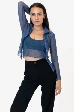 RNS778P - Printed Micro Mesh Spaghetti Tank -Tops Zone RURIKA TANK 7S