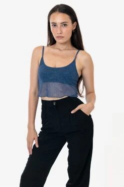 RNS778P - Printed Micro Mesh Spaghetti Tank -Tops Zone RURIKA TANK 8S