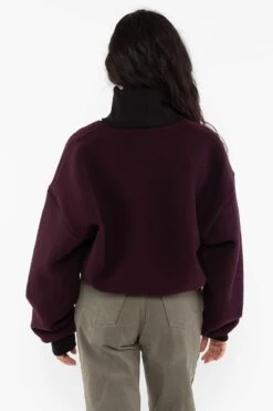 RWHR313 - Wool Turtleneck Sweater With Heavy Cotton Rib -Tops Zone RWHR313