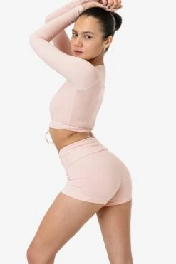 8319GD - Garment Dye Yoga Shorts -Tops Zone SEASHELL 2