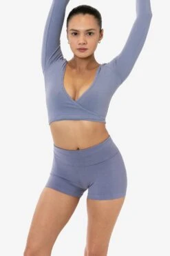 8319GD - Garment Dye Yoga Shorts -Tops Zone SLATEBLUE 1
