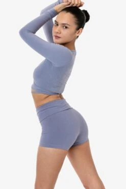 8319GD - Garment Dye Yoga Shorts -Tops Zone SLATEBLUE 2