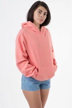 MWT09GD Unisex - Long Sleeve Garment Dye French Terry Pullover Hoodie -Tops Zone THALIA SALMON1