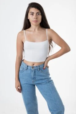8396 - Spaghetti Crop Top -Tops Zone THALIA WHITE