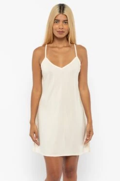 TN100GD - Tencel Mini Slip Dress 39 TN100GD - Tencel Mini Slip Dress -Tops Zone TN100GD Creme1