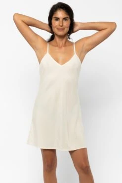TN100GD - Tencel Mini Slip Dress 27 TN100GD - Tencel Mini Slip Dress -Tops Zone TN100GD Creme6