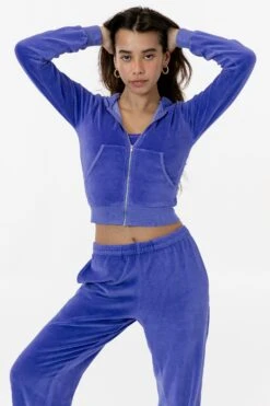 VLR310GD - Garment Dye Velour Mid-Length Zip-Up Hoodie -Tops Zone VLR310GD PARMAVIOLET 1 s 98697e0f f898 47ab 87ee b6852b307daf