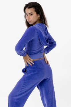 VLR310GD - Garment Dye Velour Mid-Length Zip-Up Hoodie -Tops Zone VLR310GD PARMAVIOLET 3 s