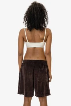 VLR442GD - Garment Dye Velour Mid-Length Wide Short -Tops Zone VLR442 DARKCHOCOLATE 3XX