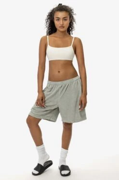 VLR442GD - Garment Dye Velour Mid-Length Wide Short -Tops Zone VLR442 FB 2XX