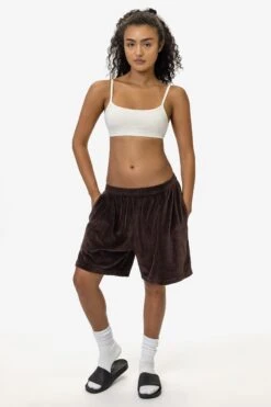 VLR442GD - Garment Dye Velour Mid-Length Wide Short -Tops Zone VLR442 FB 3XX