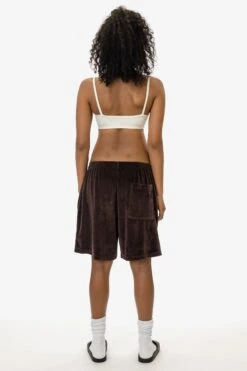 VLR442GD - Garment Dye Velour Mid-Length Wide Short -Tops Zone VLR442 FB 4XX
