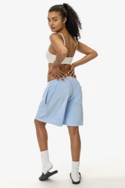 VLR442GD - Garment Dye Velour Mid-Length Wide Short -Tops Zone VLR442 FROST F2