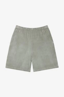 VLR442GD - Garment Dye Velour Mid-Length Wide Short -Tops Zone VLR442 PEARLGREY