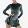 VVT410 - Velvet Long Sleeve Mockneck Skirted Leotard