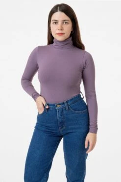 8306 - Cotton Spandex Turtleneck -Tops Zone amethyst