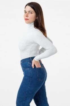 8306 - Cotton Spandex Turtleneck -Tops Zone ash1