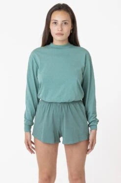 1214GD - Heavy Jersey Garment Dye Short Shorts -Tops Zone atlanticgreen rurika e