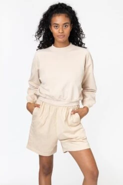 MWT06GD - Garment Dyed Cropped Mock Neck French Terry Pullover -Tops Zone beige1 F 5bd41844 4a69 4b88 af62 f121ef8c7c85