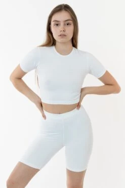 83078GD - Garment Dye Short Sleeve Crop Top -Tops Zone bikewhite2