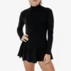 PON410 - Ponte Long Sleeve Mockneck Skirted Leotard