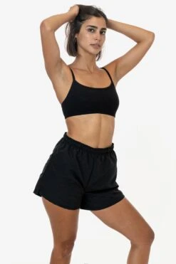 RNF314 - Women's Nylon Track Shorts -Tops Zone black2 fa806a48 729b 4349 a900 063cdb35a1b3