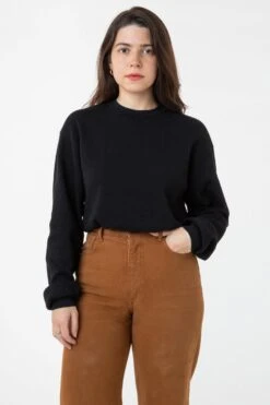 TX407GD Unisex - Long Sleeve Heavy Thermal Crew Neck -Tops Zone black fixSTEPH