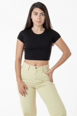 43035 - Cap Sleeve Baby Rib Crop Top 35 43035 - Cap Sleeve Baby Rib Crop Top -Tops Zone black thalia8