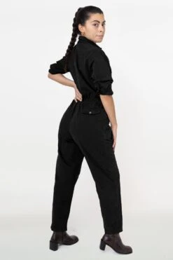 RJC3207GD - Cotton Poplin Utility Jumpsuit -Tops Zone blackjumpsuit