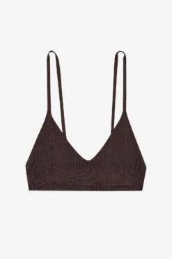 RFK294 - Viscose Nylon Bra Top -Tops Zone bra brown