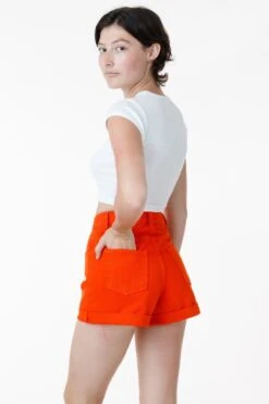 RBDW05GD - Bull Denim Garment Dye Cuff Short (Limited Edition) -Tops Zone brightorange alex2