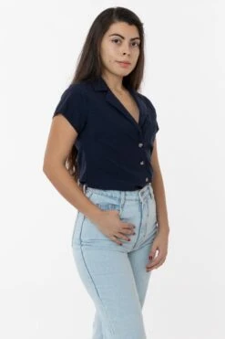 RCP345GD - Slim Fit Camp Collar Shirt -Tops Zone camp10