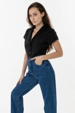 RCP345GD - Slim Fit Camp Collar Shirt -Tops Zone camp2 F