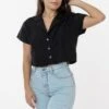 RCP315GD - Boxy Cropped Camp Collar Shirt
