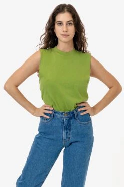 2865GD - Women's Garment Dye Muscle Tank -Tops Zone celery 1