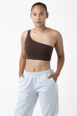 8389GD - Garment Dye One Shoulder Crop Top -Tops Zone chocolater jenny5