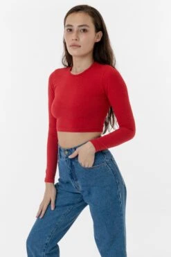 83079GD - Garment Dye Long Sleeve Crop Top 20 83079GD - Garment Dye Long Sleeve Crop Top -Tops Zone classicred1 F